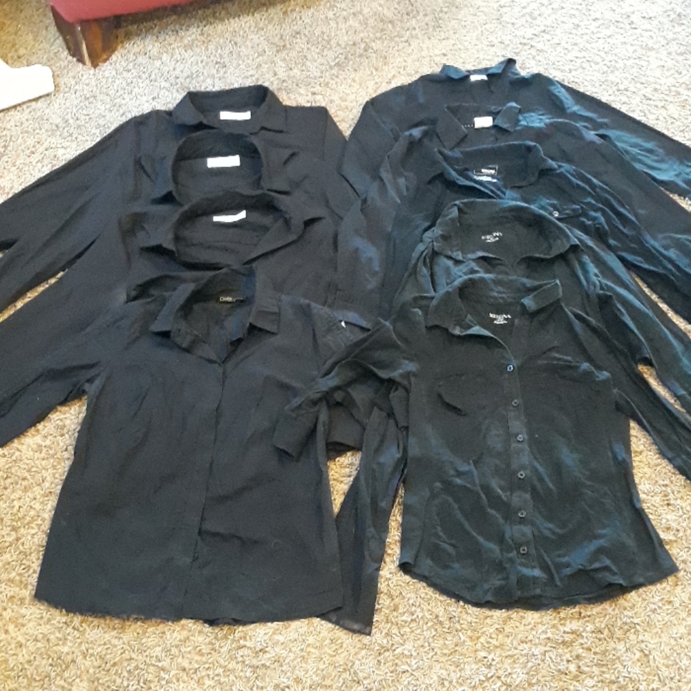 NINE BLACK WORK SHIRTS!!!!